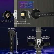 Smart Door Lock - 5 In 1 Fingerprint Door LockZinc Alloy With APP/IC Card/Passcode/Key/Fingerprint Biometrics Digital Door Lock Single Side Smart Door Handle For Home Bedroom Hotel - As Pic - View 2