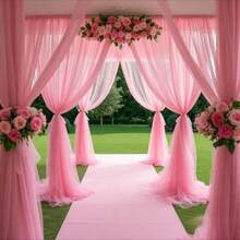 1pc Pink DIY Tulle Fabric, Suitable For Bridal Headpieces, Handmade Sewing Material, Photography Backdrop, Applicable For Wedding Decoration, Party, Birthday, Home Decor, Outdoor And More - Pink - View 15