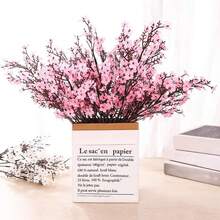 1/100 chiếc Bó hoa anh đào nhân tạo bằng nhựa 14,17 inch, hoa baby's breath trang trí, bình hoa giả hiện đại để trang trí nhà cửa, cây giả, trang trí mùa thu, phòng, bàn, trang trí sân vườn, đồ trang trí phòng, vòng hoa trang trí, trang trí tiệc sinh nhật, quà tặng năm mới, quà tặng ngày Valentine - Hồng - Xem 9