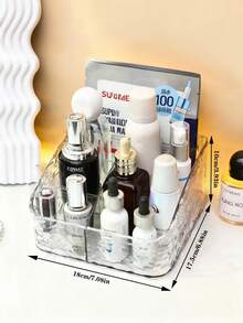 Caja de almacenamiento de cosméticos premium, estantería de almacenamiento transparente, estantería de almacenamiento de cosméticos, bolsa de maquillaje, esencial de viaje - transparente - Ver 15