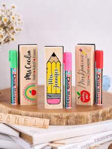 Borrador de pizarra personalizado, borrador de pizarra exclusivo para maestros, borrador de tiza, borrador de pizarra blanca, borrador de pizarra pintado a mano, decoración de oficina de vuelta a la escuela, de moda, colorido, lindo, minimalista, kawaii, regalo personalizado único, regalo de aprecio al maestro, regalo de fin de año, regalo escolar, regalo de vuelta a la escuela, regalo con nombre de maestro - Multicolor - Ver 2