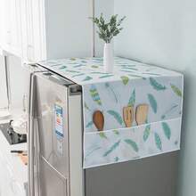 Multi-Functional Refrigerator Dust Cover With Storage Bag For Single Double Door Models Dustproof Washing Machine Microwave Protection Organizer Waterproof Kitchen Appliance Cover For Home - Multicolor - View 13
