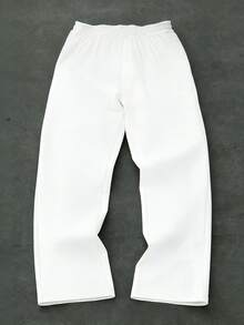 1pc Men's Loose Fit Casual Pants, Comfortable For Outdoor, Daily, Sports, Training, Running, Fitness, Hiking, Simple And Fashionable, Versatile, Straight Leg, Autumn/Winter - White - View 5