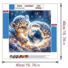 Kit de pintura de diamantes 5D - Tema de tigre animal Pintura de diamantes de perforación completa Mosaico DIY, adecuado para decoración de pared del hogar y regalos