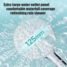 This New Handheld Shower Head Is Made Of High-Strength ABS Material And Features A 12.5cm Super-Large Water Outlet Panel. It Is An Oxygen-Enriched Pressurized Shower Head That Uses Air Power To Provide A Soft, Comfortable Water Flow. The Soft Rubber Nozzles Are Easy To Clean, And The Panel Has A Fashionable And Bright Appearance.