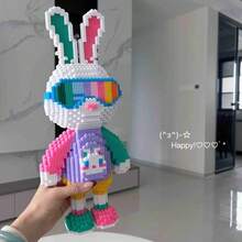 4100PCS Rabbit Series Building Block Toys, Candy Rabbit, Social Rabbit, Glasses Rabbit Building Block Toy Ornaments, 3d Stereoscopic Puzzle Toy Decorative Ornaments, Perfect Easter, Christmas, Halloween, Valentine's Day And Birthday Gifts - Multicolor - View 6