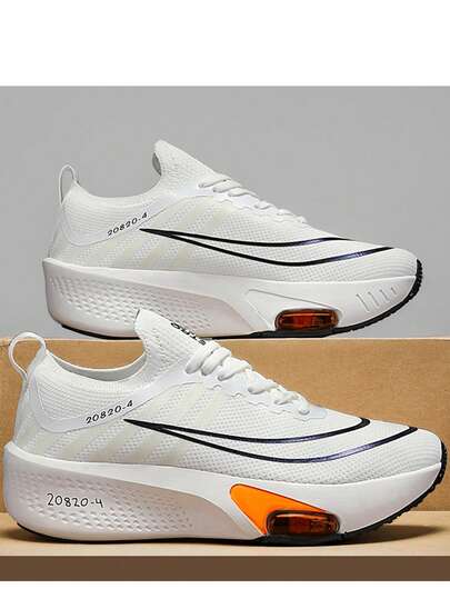 Zapatillas de running para hombre, con tecnología de placa de fibra de carbono - Zapatillas deportivas acolchadas y ligeras, suela exterior de TPU/goma antideslizante, diseño transpirable, adecuadas para maratón, entrenamiento en gimnasio - Unisex para hombres, mujeres y adolescentes, zapatos de rendimiento para todas las temporadas, entrenadores de fitness, colores dinámicos, ajuste , calzado de alta eficiencia, estilo de vida activo