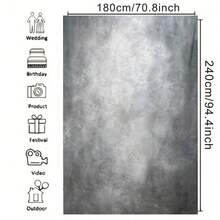 1pc Gray Vintage Abstract Photography Backdrop, Suitable For Portrait Photography Background, Studio Props, Vinyl Material - Type a - View 2