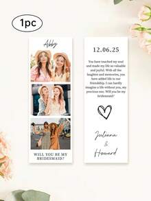Customized Bridesmaid Invitation Card - Personalized Photo Album Design, Printed With "Will You Be My Bridesmaid?", Provides 3 Photo Upload Options, Perfect For Fun Bridesmaid Invitation, Bridesmaid Gift, Creative Design, Durable Card - Multicolor - View 30