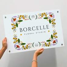 Custom Full-Color Commercial Logo Sign | Personalized Commercial Signage | UV Printed Indoor Signage | Nail Salon & Beauty Studio Signage, Customized Acrylic Commercial Sign, Commercial Logo Sign, Round Acrylic Sign, Customized Logo Sign, Office Decor, Storefront Sign, Reception Desk Sign - Multicolor - View 9