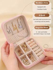 Mini Jewelry Storage Box, Portable Zipper Travel Jewelry Organizer Box, Gift Box For Women, Multifunctional Jewelry Display Stand, Can Store Rings, Pendants, Earrings, Necklaces, Etc. - Suitable As A Gift For Girls, Women, Mothers, Girlfriends, Valentine's Day, Girlfriend Gifts, Home Decor, Valentine's Day Decor, New Year Decor, Back To School Decor - White - View 5