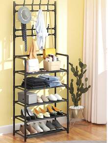 1 件/多层收纳架，家用收纳架，卧室落地展示架，简易耐用零食/杂物/鞋架，塑料+粉末涂层管+无纺布材质，易于组装，适用于各种场景 - 彩色 - 查看 11