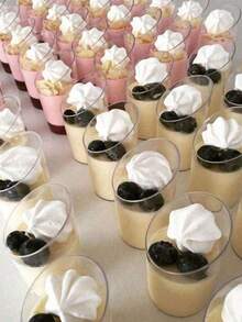 10 pezzi/20 pezzi/30 pezzi/40 pezzi/50 pezzi/60 pezzi Coppette da dessert inclinate (60ml/3oz), coppette per yogurt/antipasti - Coppette da dessert riutilizzabili, adatte per feste, mini dessert, budini, frutta e feste di gelato per rendere i dolci più appetitosi - Trasparente - Visualizzare 5