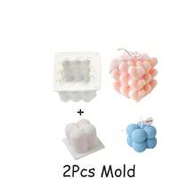 1/2/4件心形方塊蠟燭模具 | 3D矽膠模具，適用於DIY香氛蠟燭、肥皂、手工DIY工藝、車用香氛石、芳療石膏、黏土，婚禮畢業生日派對節日情人節禮品製作用品，心形模具 - 彩色 - 查看 14