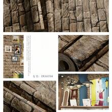 1 Roll 3D Brick Wallpaper, Realistic Stone And Wood Effect, Suitable For Living Room, Dining Room, Fireplace Background, Wall Decor - Brown - View 4