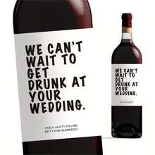 Wedding Wine Label Stickers, Wedding Item Ideas, Wedding Party Gifts, Wine Bottle Labels, Wedding Planning, Wedding Gifts For Friends And Family, Unusual Gifts, Affordable Items, Scene Decoration - Multicolor - View 4