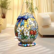 2D亚克力玻璃复活节彩蛋挂饰，家居墙面艺术装饰 - 彩色 - 查看 2