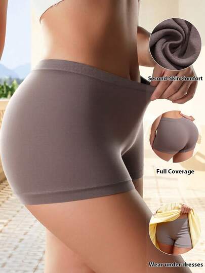 Women's Seamless Hipster Panties, Low-Rise Briefs, Soft & Sexy Underwear, Black Shorts, Ladies' Underwear, Minimalist Style Panties, Suitable For Summer Dresses