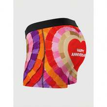 1Pc Men's Happy Anniversary Boxer Underwear Colorful Striped Stretch Soft Polyester Boxer Briefs Valentines Gift Breathable Briefs Boxers Minimalist Comfort Boxer Underwear Christmas Birthday Anniversary New Year Gifts Wedding Gift For Men Boyfriend Husband - Colorful - View 4