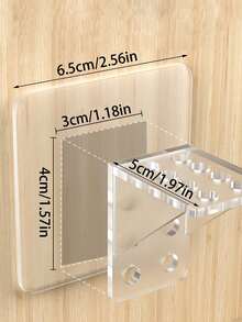 12/8/4/1 Piece Of No-Drill Rack Support Hooks, Transparent Plastic Sticky Wall Hanging Bracket, Suitable For Closet And Cabinet Organization, Easy To Install, Right Angle Support, Invisible Design, Clothes Hanger Hooks, Practical Hooks - Clear - View 3