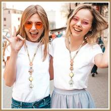 Teacher Lanyard With Id Holder, Retractable Lanyards For Id Badges Keys, Cute Natural Wooden Beaded Lanyard For Women - 多色-c - 查看 6