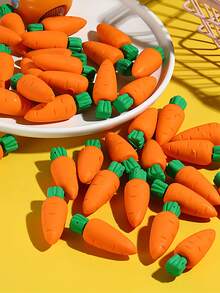 40个装复活节胡萝卜橡皮擦，迷你橡皮擦，蔬菜造型，秋季派对小礼物，创意桌面装饰，便携实用，可爱伴侣，生日/节日/派对礼物，复活节礼物 - 彩色 - 查看 5