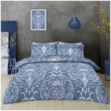 VELVETIO Dorothy Damask Printed Duvet Cover Reversible Design Set Matching Pillowcases And Fitted Sheet All Sizes - Multicolor - View 10