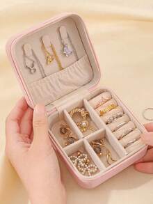 Travel Jewelry Organizer, Initial Jewelry Box, Customizable Letters, Multifunctional Jewelry Organizer, Jewelry Organization And Storage, Compact Jewelry Box, Makeup Organizer, Nail Polish Organizer, Travel Essentials, Cruise Essentials - Multicolor - View 4