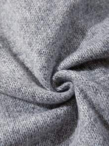 Herren lässiger einfarbiger Loose Fit Stehkragen Langarm Doppelreißverschluss Strickjacke, geeignet für Herbst und Winter - Grau - Übersicht 10