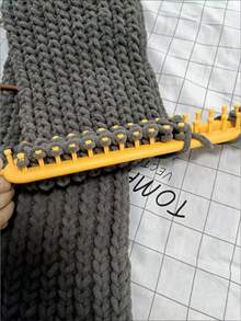 一套矩形编织器，包含1个钩针和塑料针，编织工具套装，适合编织爱好者制作围巾、帽子和披肩（所有产品颜色随机，配件数量随机，是否安装齿状部件随机） - 彩色 - 查看 3