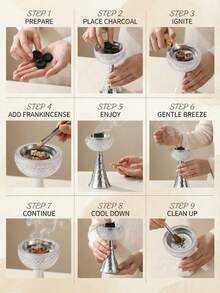 奢华水晶香炉，金属简约锤纹设计，优雅的巴库尔香炉，精湛工艺，优雅的香薰扩散器，家居装饰佳品，无烟香氛架，完美适用于客厅、卧室、瑜伽室、冥想空间，专为香氛爱好者打造的独特香炉，个性化纪念品，馈赠亲朋好友的精美礼物。 - 銀色 - 查看 6