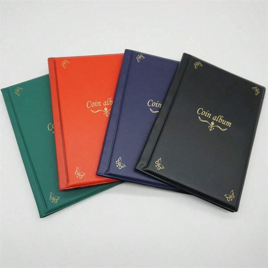 120/150格硬币收藏册，PVC透明内页，纪念币及古币收纳册，硬币保护册，硬币礼品册 - 彩色 - 查看 1