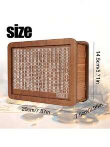 1pc Goal-Oriented Savings - Non-Waterproof Wooden Savings Bank With Goal Counter - $10,000 Cash Storage Box - Holiday Creative Gift - Brown - View 4
