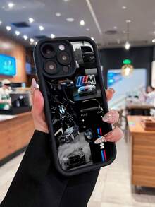 Estuche para teléfono con patrón de autos BMW Performance Compatible con estuches para teléfonos   17  16 Pro Max  15 Pro Max  13 y  12 Hecho de material TPU a prueba de caídas, resistente al desgaste y cómodo de sostener Un regalo fantástico para entusiastas de los autos, familiares, amigos, seres queridos, novios / novias y para Navidad y Año Nuevo - Negro - Ver 3