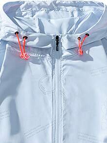 1 Stück leichte Herren Angeln Sonnenschutz Jacke, dünne Kapuzen-Zugkordel Windbreaker mit Reißverschluss und bedrucktem Ärmelaufnäher