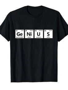 Genius Periodic Table Divertida Self Proclaimed Genius T Camisa - Negro - Ver 1