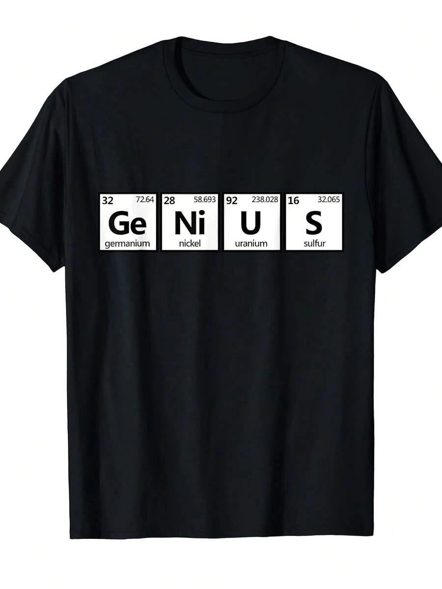 Genius Periodic Table Divertida Self Proclaimed Genius T Camisa - Negro - Ver 1