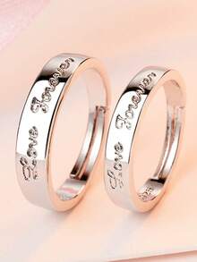 两件套皇冠式开口永恒戒指套装——婚礼、情人节或任何特殊场合的完美之选
