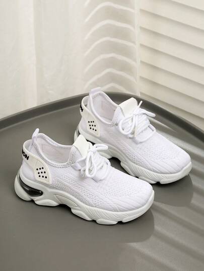 1 Pair Kids' New Breathable Mesh Casual Lightweight Soft Bottom Cushioned Shock Absorbing Comfortable Children Running Sports Shoes