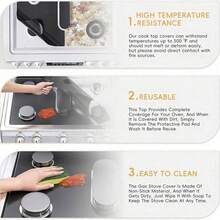 1/2pcs Gas Stove Burner Cover, Stove Top Protector, Gas Stove Burner Pad, Compatible With Samsung Gas Stove, Suitable For Kitchen Cooking, Reusable, Non-Stick, Easy To Clean - Multicolor - View 2