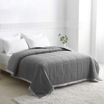 Edredón de lujo de hotel, inserción de edredón, relleno de fibra premium de 160GSM, silencioso y amigable con la piel, transpirable y ligero, con ribete de satén, adecuado para todas las estaciones, lavable a máquina