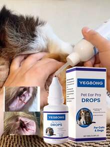 Yegbong 10ML/0.34FL.OZ Pet Ear Care Agent For Protecting Ears, Suitable For Cats And Dogs, Daily Gentle Ear Odor Cleaning Ounce Yeast Infection Drops, Suitable For Dogs And Cats - Natural Ingredient Ear Care Moisturizing And Nourishing Formula, Suitable For All Breeds And Body Types As A Supplementary Pet Supplement, Promoting Health - Multicolor - View 1