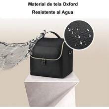 Maletin Maquillaje Grandes Extensibles para Mujeres, Bolsa de Maquillajede Viaje Estuche Organizador de Maquillaje para Viajes, Bandejas Extensibles para Herramientas de Uñas, Joyas(Oro Negro) - Oro negro-3 capas - Ver 5