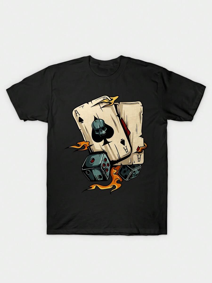 Dark Fantasy Skeleton Dice Y Card Game Print - 黑色 - 查看 1