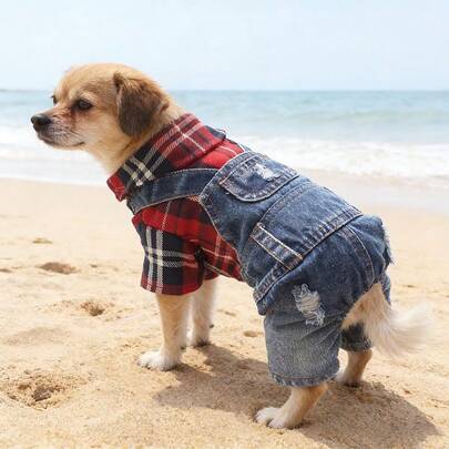 Quần áo denim mỏng mùa Thu/Xuân cho thú cưng nhỏ, chó Teddy, chó Poodle, chó con.