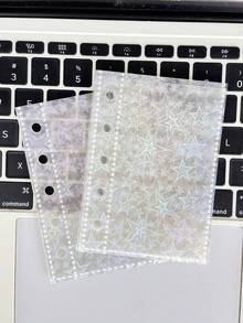 10/20pcs Colorful Heart Sticker Sheets, A7 Size Transparent Inner Pages, 3D Embossed Stickers, Refill For Photo Card Storage, Album, Book, Ring Binder, Sticker Storage, School & Office Supplies For New Semester - Multicolor - View 15