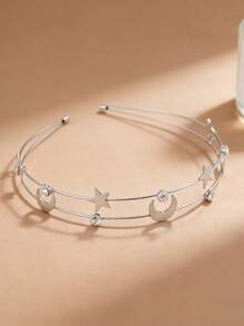 1个/2个星月发箍，双珍珠水钻发箍，弹力发箍，优雅发夹，甜美简约发饰发带 - 彩色 - 查看 5