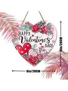 Colgante decorativo de madera con rosas románticas para el Día de San Valentín, un regalo para el compromiso y la boda de parejas, adecuado para puertas, cocinas, exteriores y jardines. Regalo del Día de San Valentín