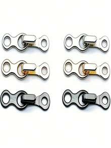 Invisible Metal Snap Buttons - Hook & Eye Clasps, Suitable For Chinese Pants And Suits, Adjustable Hidden Buttons For Clothing And Jackets, Metal Collar Hooks, Pant Hooks, Invisible Snap Buttons For Leather Jackets And Fur Coats To Prevent Exposed Hooks - Multicolor - View 4