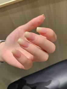 1片新款渐变色全甲贴纸，防水可移除美甲贴纸，女士美甲贴花，易于使用，适合节日、派对、生日礼物美甲 - 黃色 - 查看 6